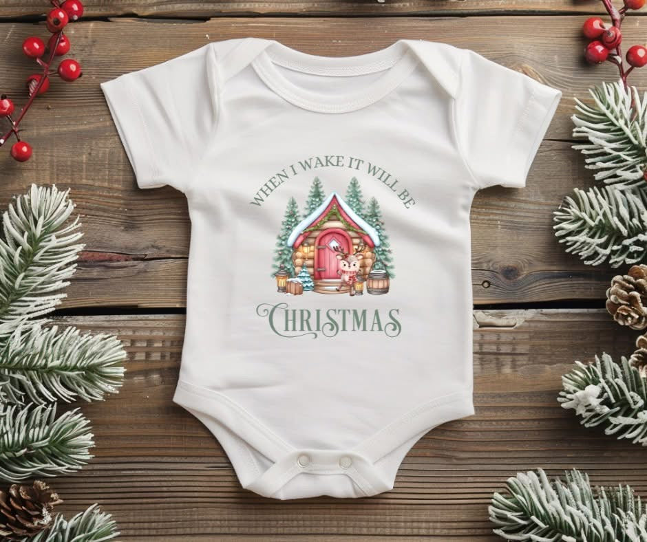 'When I Wake Up, It Will Be Christmas' Baby Grow