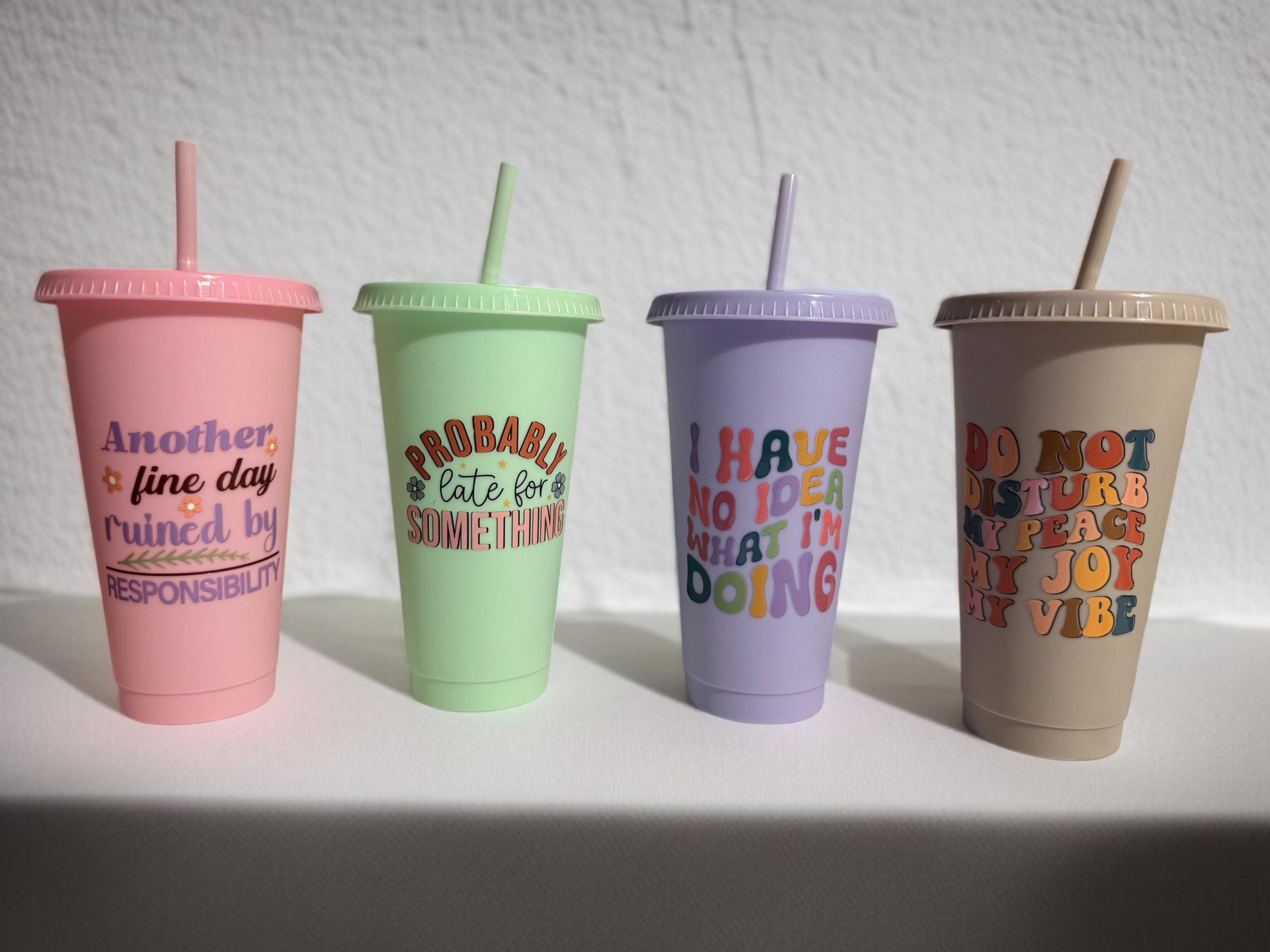 24oz Cold Cups with Straw