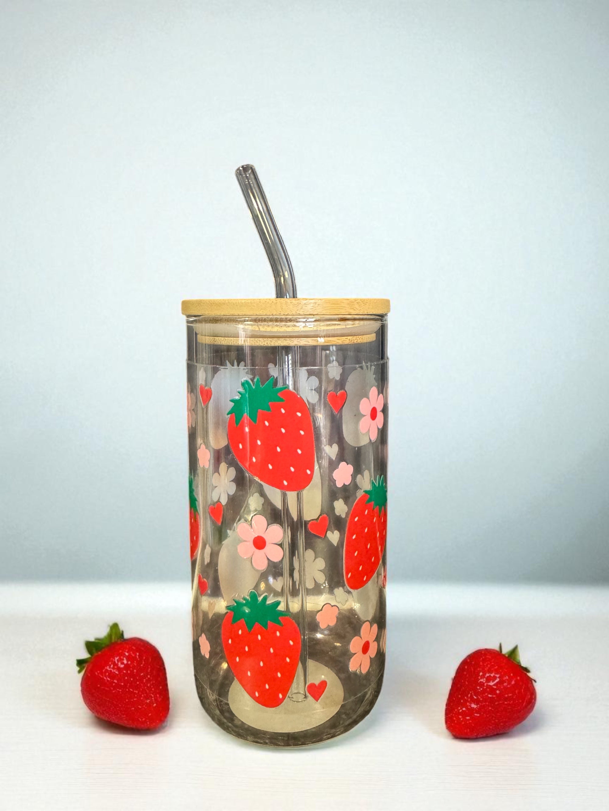 Flower & Strawberry 18oz Libby Cup